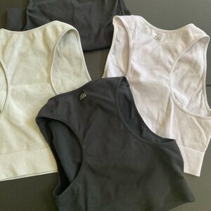 DSG Cream and Black Fitted Crop Tank Top